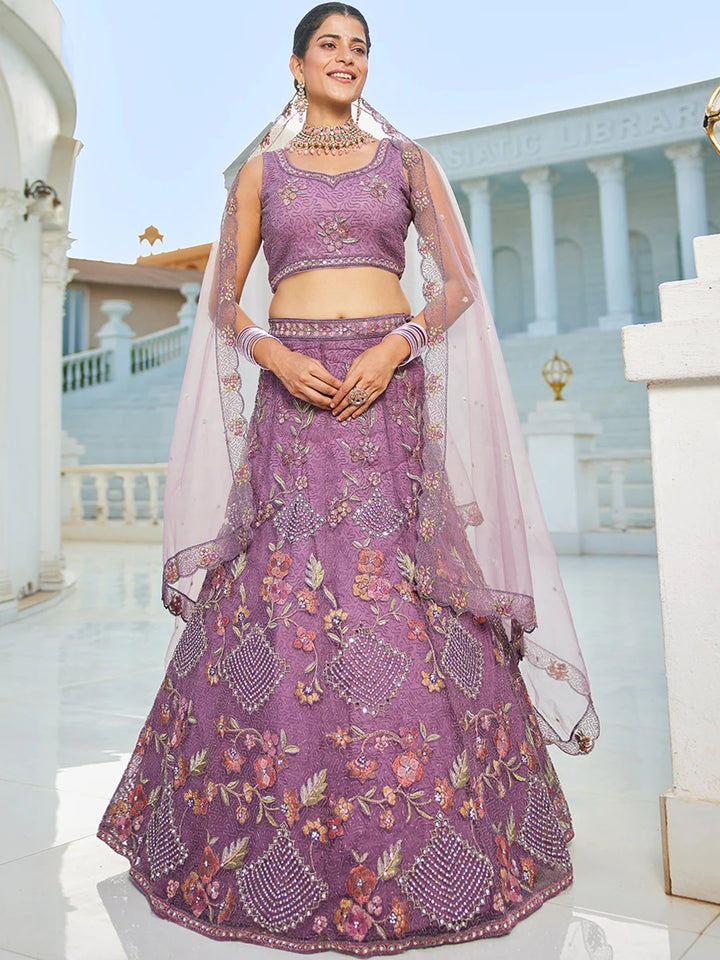 Luxurious Embroidered Lehenga | Net Fabric with Stunning Detailing