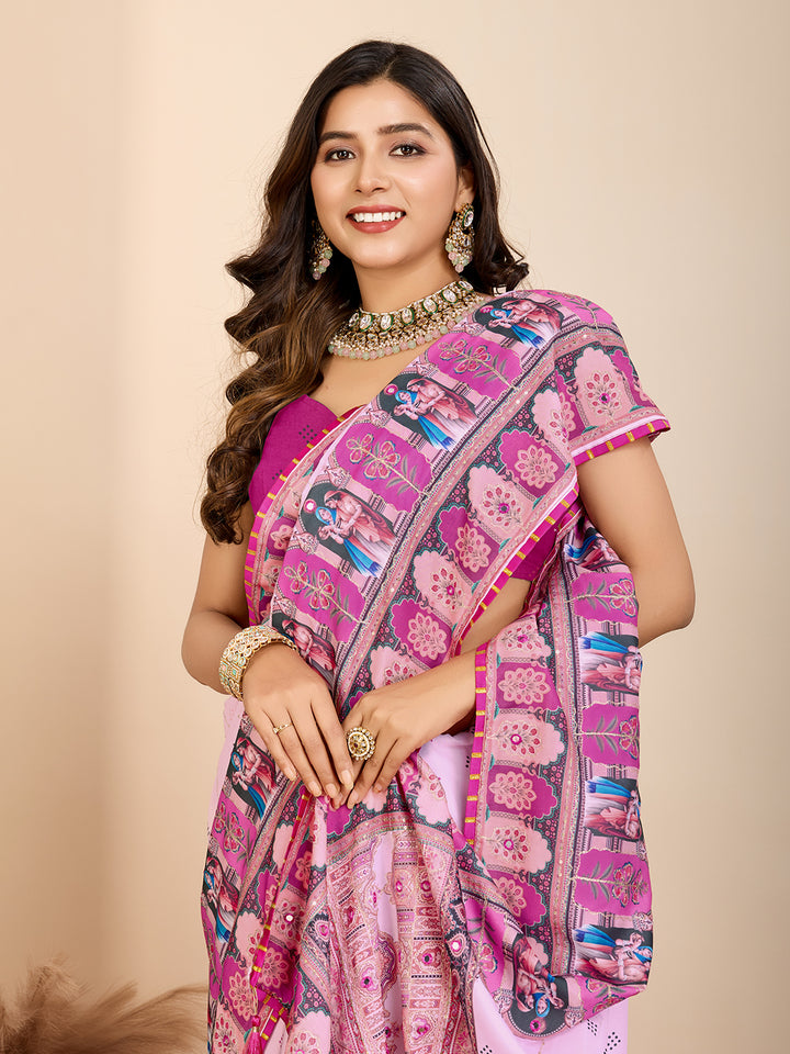 Stylish Digital Printed Saree | Muslin Cotton for Modern Ethnic Look