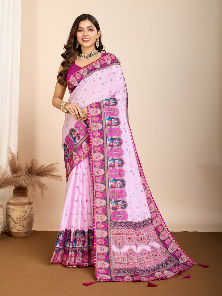 Stylish Digital Printed Saree | Muslin Cotton for Modern Ethnic Look