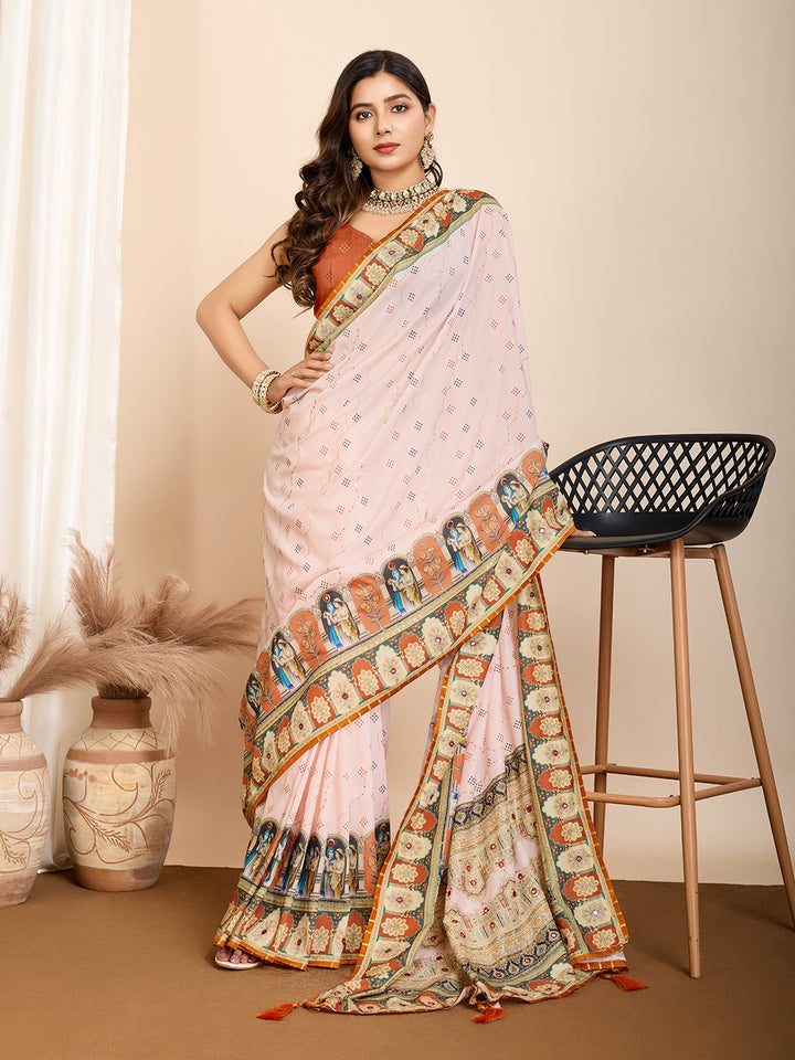 Stylish Digital Printed Saree | Muslin Cotton for Modern Ethnic Look