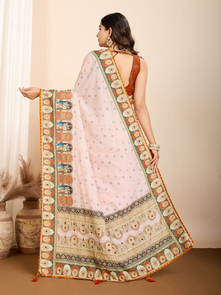 Stylish Digital Printed Saree | Muslin Cotton for Modern Ethnic Look