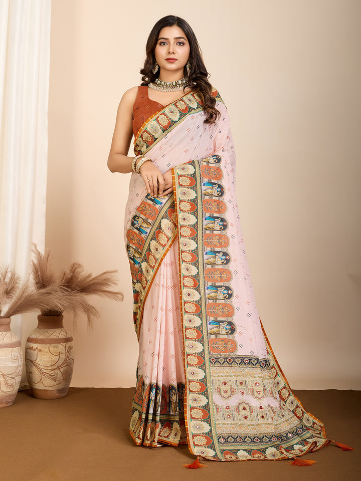 Stylish Digital Printed Saree | Muslin Cotton for Modern Ethnic Look