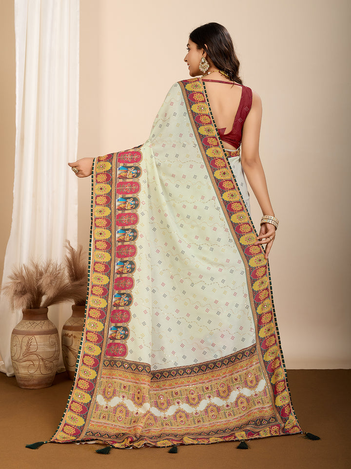 Stylish Digital Printed Saree | Muslin Cotton for Modern Ethnic Look