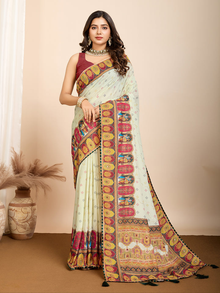 Stylish Digital Printed Saree | Muslin Cotton for Modern Ethnic Look