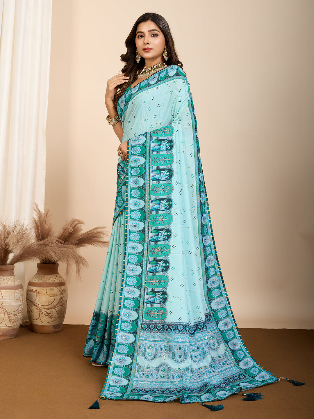 Stylish Digital Printed Saree | Muslin Cotton for Modern Ethnic Look