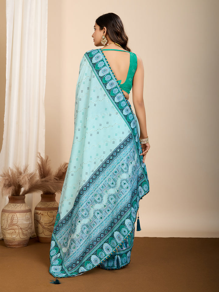 Stylish Digital Printed Saree | Muslin Cotton for Modern Ethnic Look