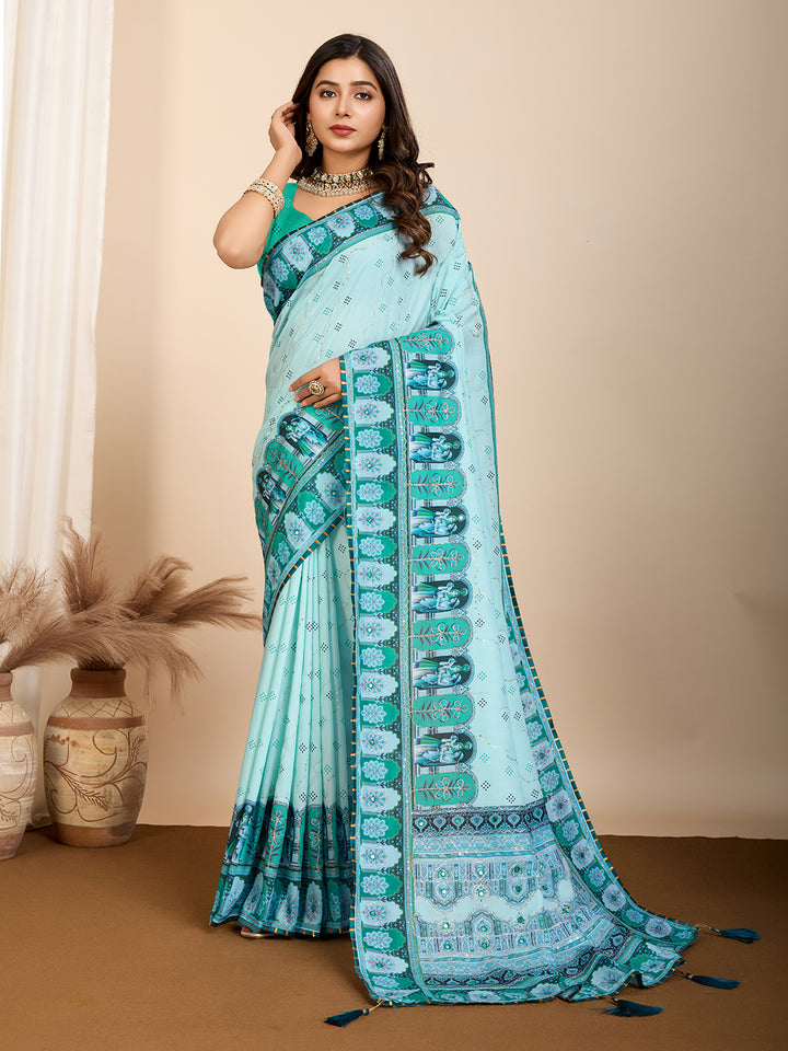 Stylish Digital Printed Saree | Muslin Cotton for Modern Ethnic Look