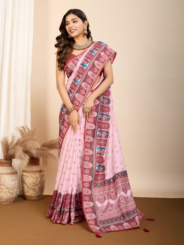 Stylish Digital Printed Saree | Muslin Cotton for Modern Ethnic Look