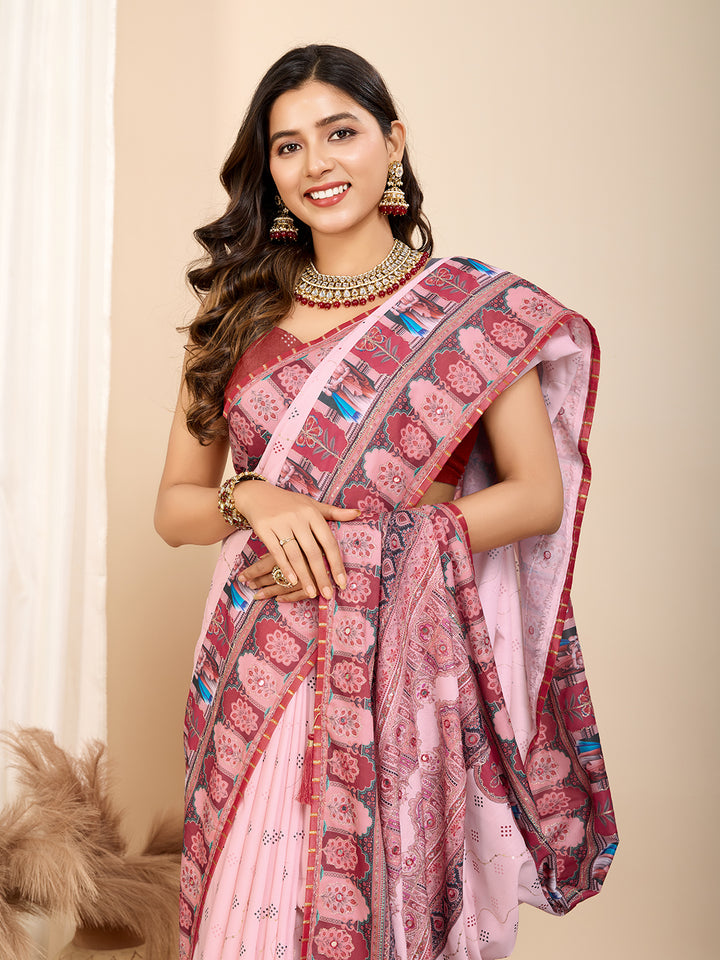 Stylish Digital Printed Saree | Muslin Cotton for Modern Ethnic Look