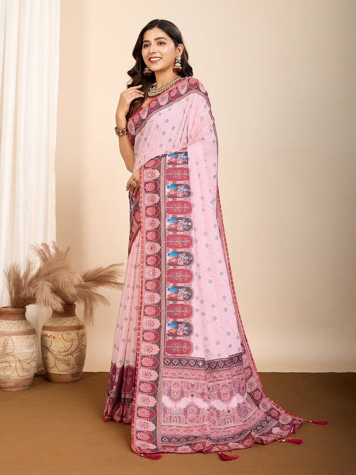 Stylish Digital Printed Saree | Muslin Cotton for Modern Ethnic Look