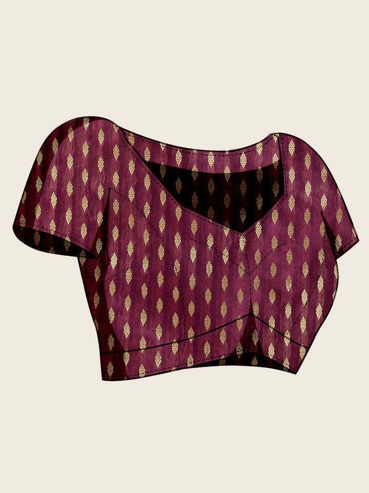Partywear Georgette Saree | Art Silk Blouse Brush & Foil Print Work