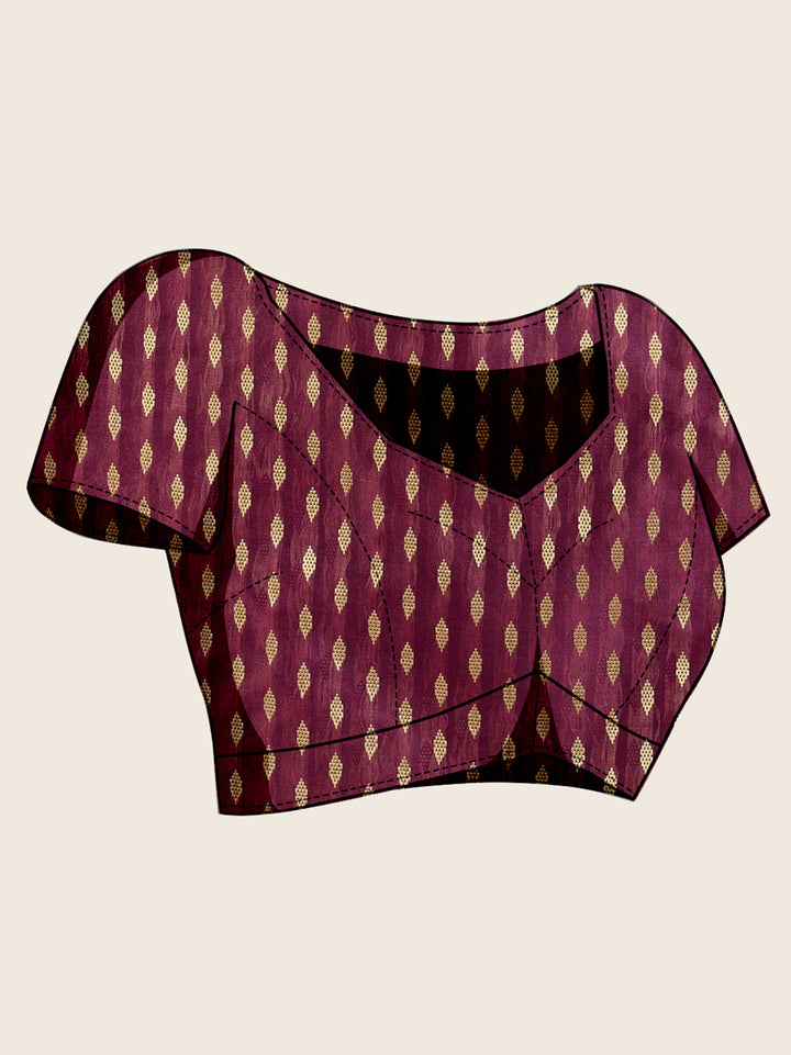 Partywear Georgette Saree | Art Silk Blouse Brush & Foil Print Work