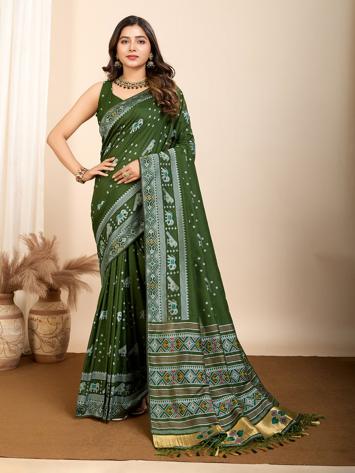 Elegant Soft Silk Saree | Wevon Meenakari Designer Craftsmanship