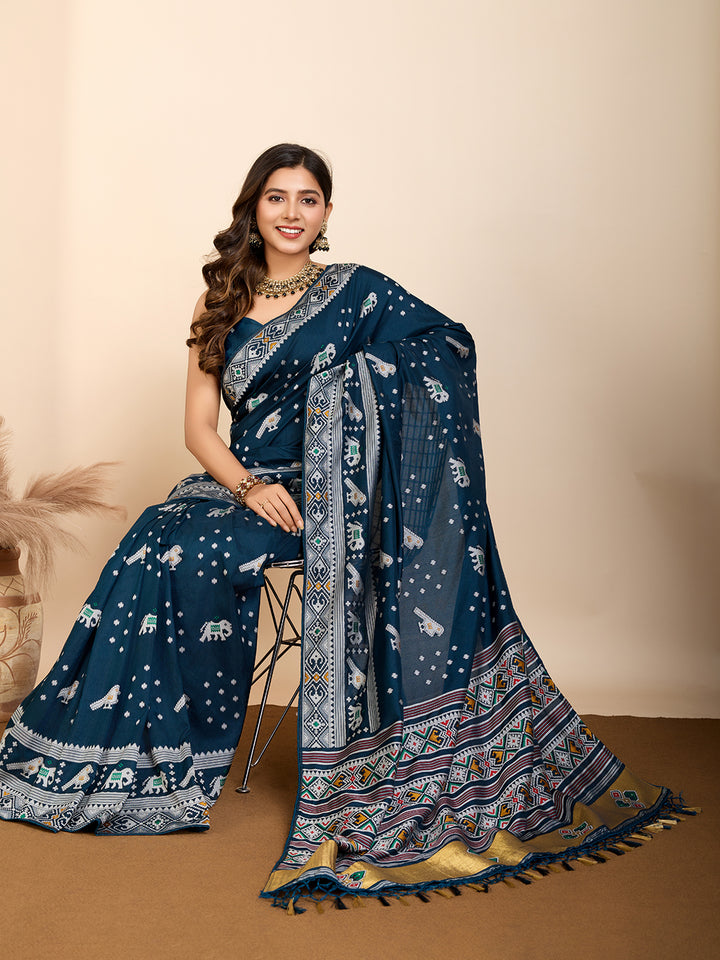 Elegant Soft Silk Saree | Wevon Meenakari Designer Craftsmanship