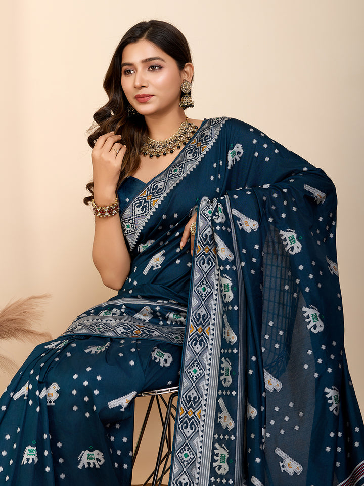 Elegant Soft Silk Saree | Wevon Meenakari Designer Craftsmanship