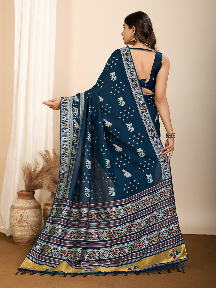 Elegant Soft Silk Saree | Wevon Meenakari Designer Craftsmanship