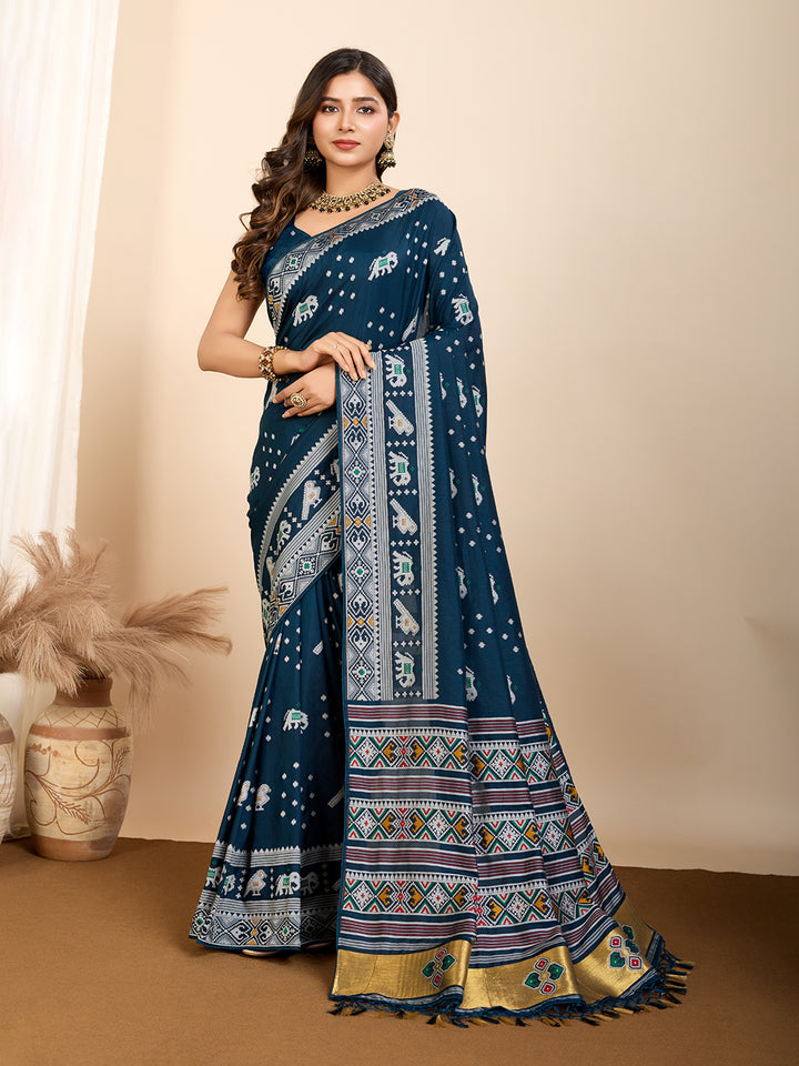 Elegant Soft Silk Saree | Wevon Meenakari Designer Craftsmanship