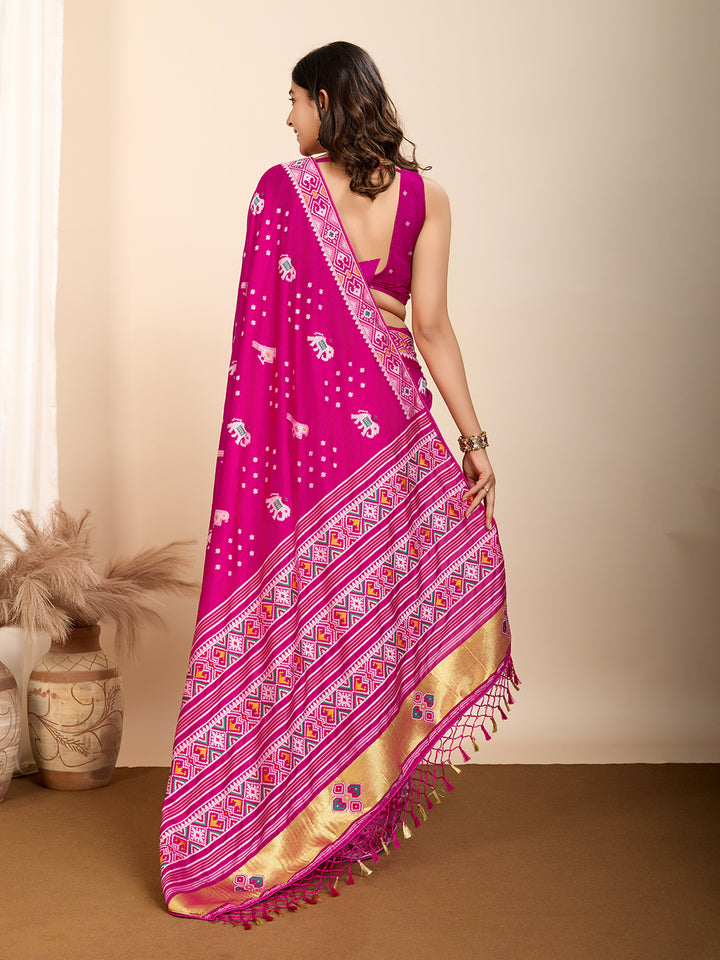 Elegant Soft Silk Saree | Wevon Meenakari Designer Craftsmanship