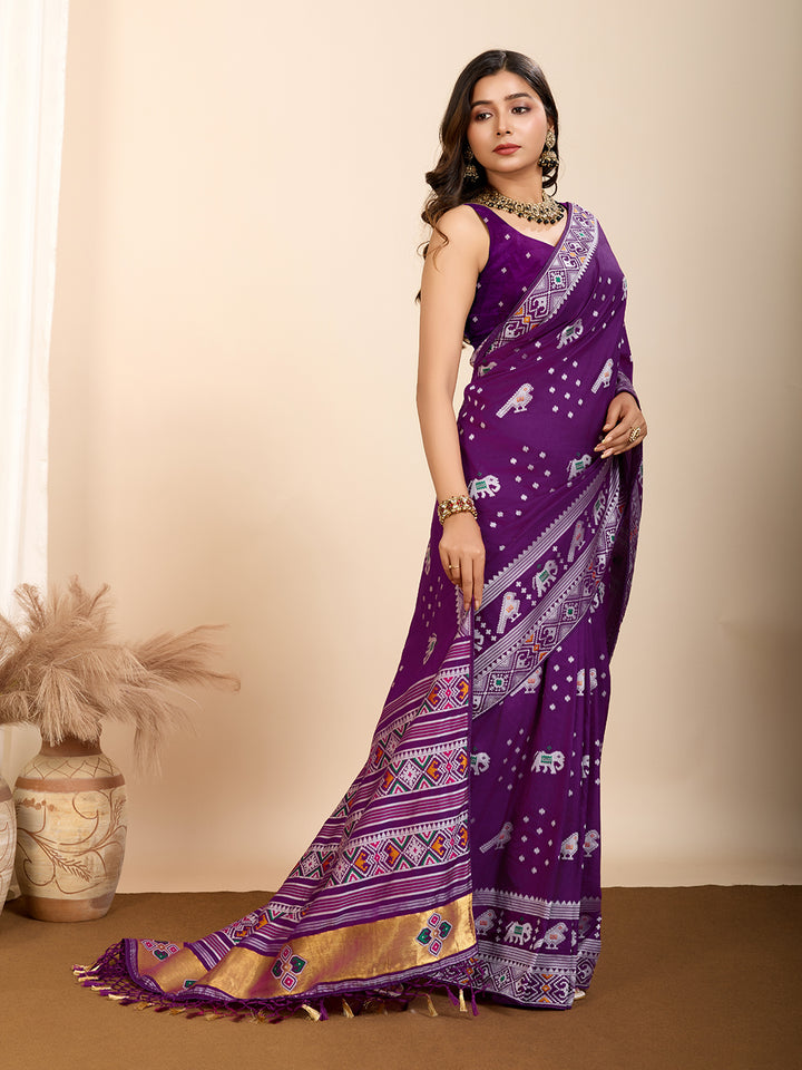 Elegant Soft Silk Saree | Wevon Meenakari Designer Craftsmanship