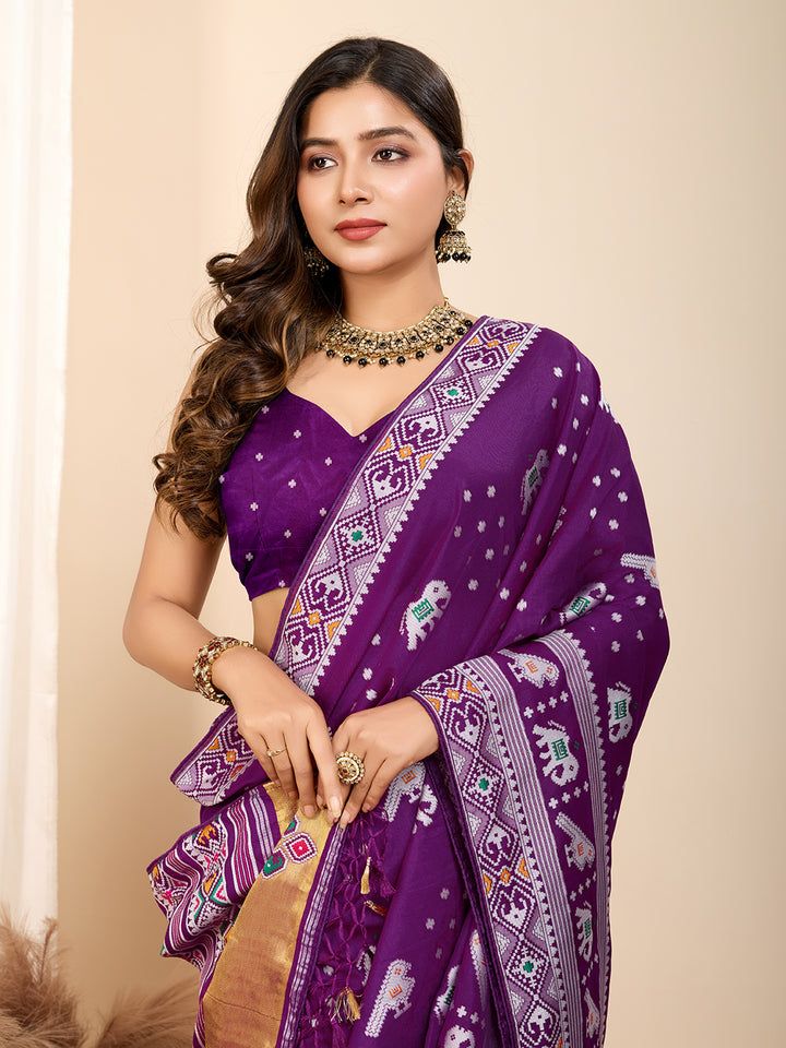 Elegant Soft Silk Saree | Wevon Meenakari Designer Craftsmanship