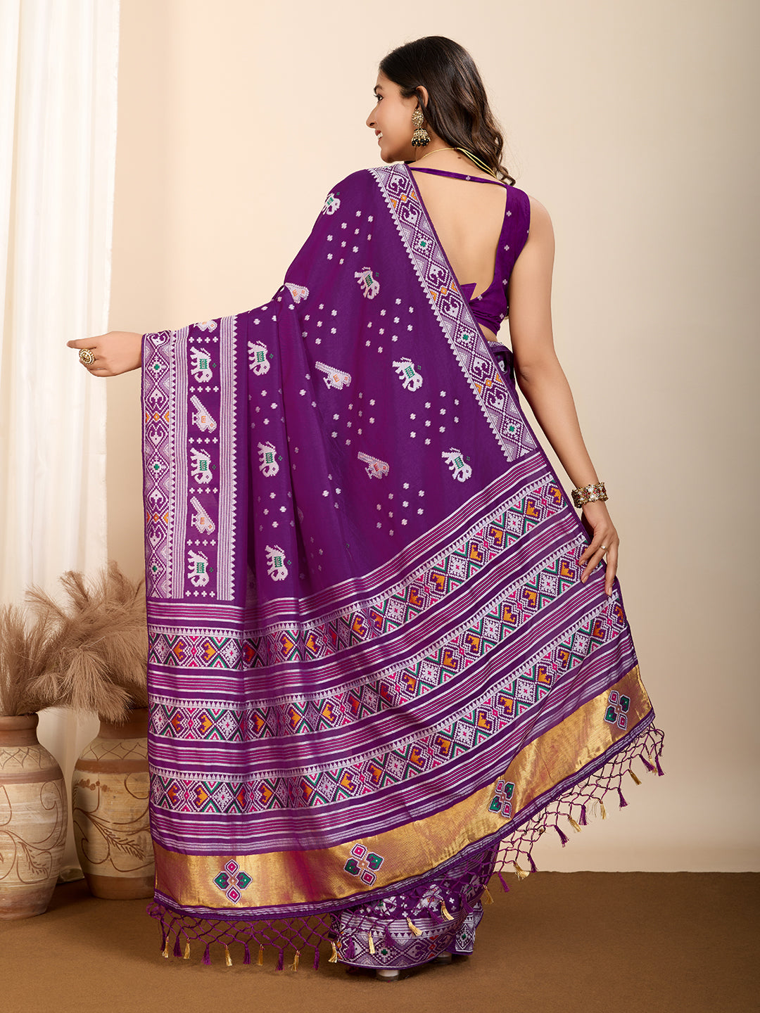 Elegant Soft Silk Saree | Wevon Meenakari Designer Craftsmanship
