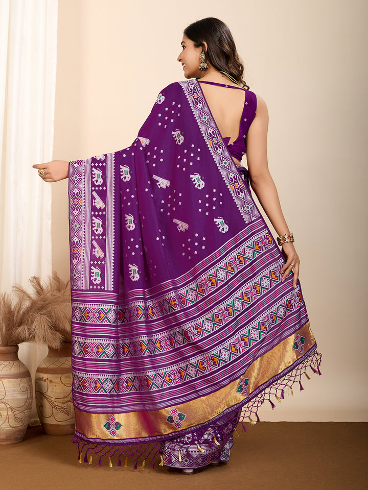 Elegant Soft Silk Saree | Wevon Meenakari Designer Craftsmanship