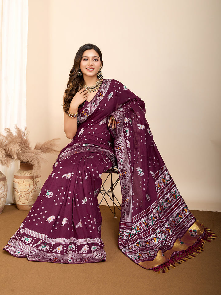 Elegant Soft Silk Saree | Wevon Meenakari Designer Craftsmanship