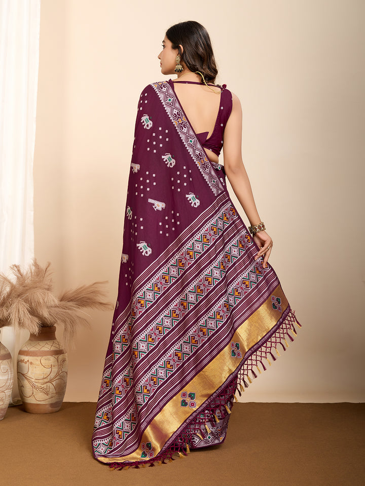 Elegant Soft Silk Saree | Wevon Meenakari Designer Craftsmanship