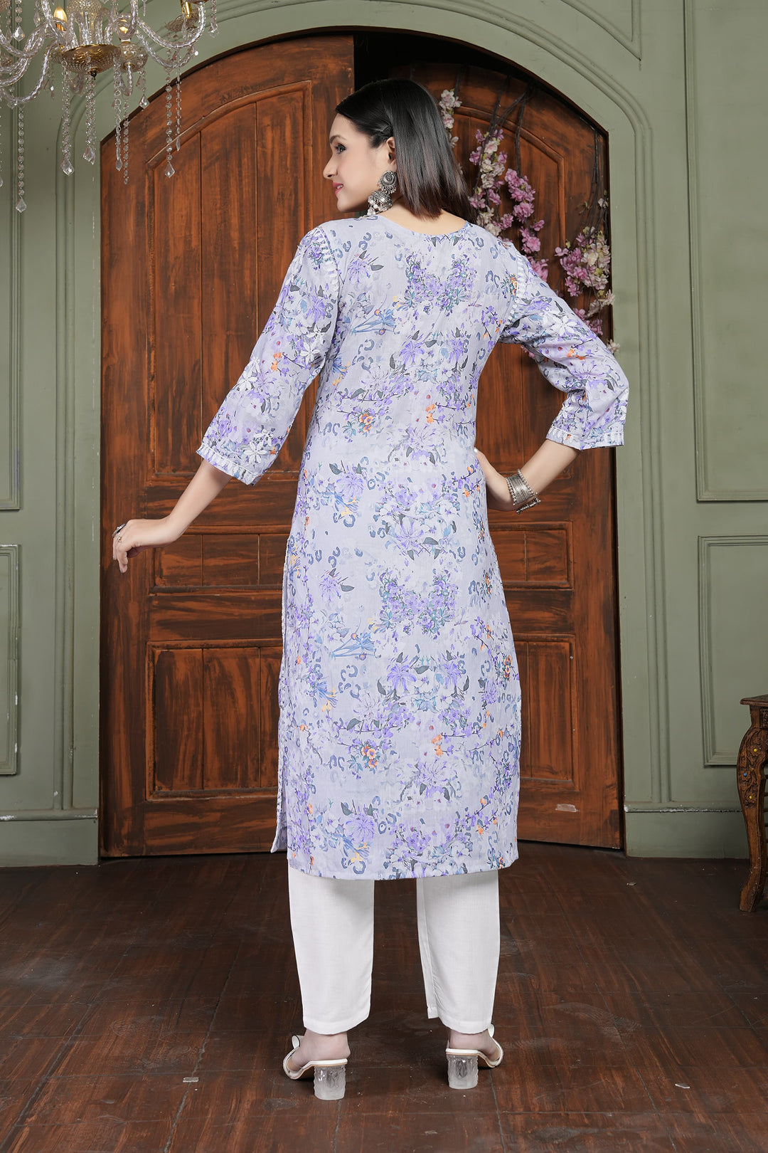 Stylish Women’s Cotton Kurti Set | Digital Print & Embroidery