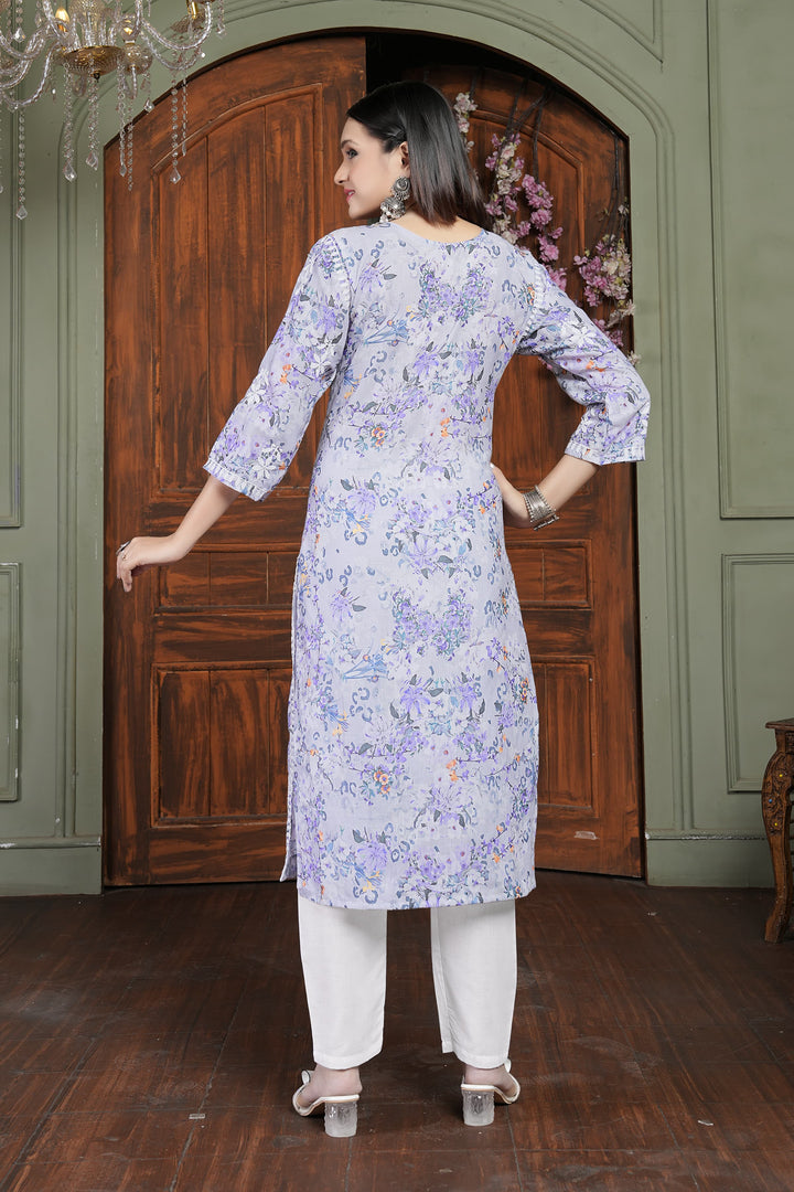 Stylish Women’s Cotton Kurti Set | Digital Print & Embroidery