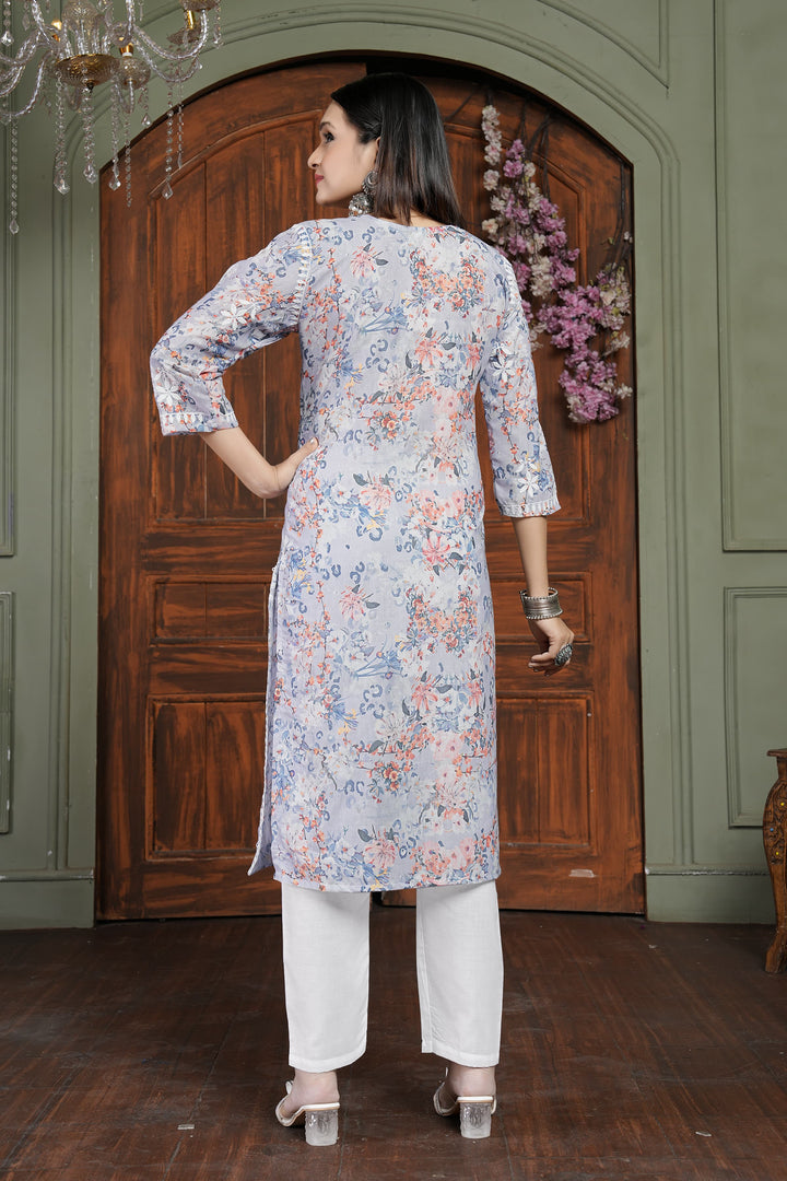 Stylish Women’s Cotton Kurti Set | Digital Print & Embroidery