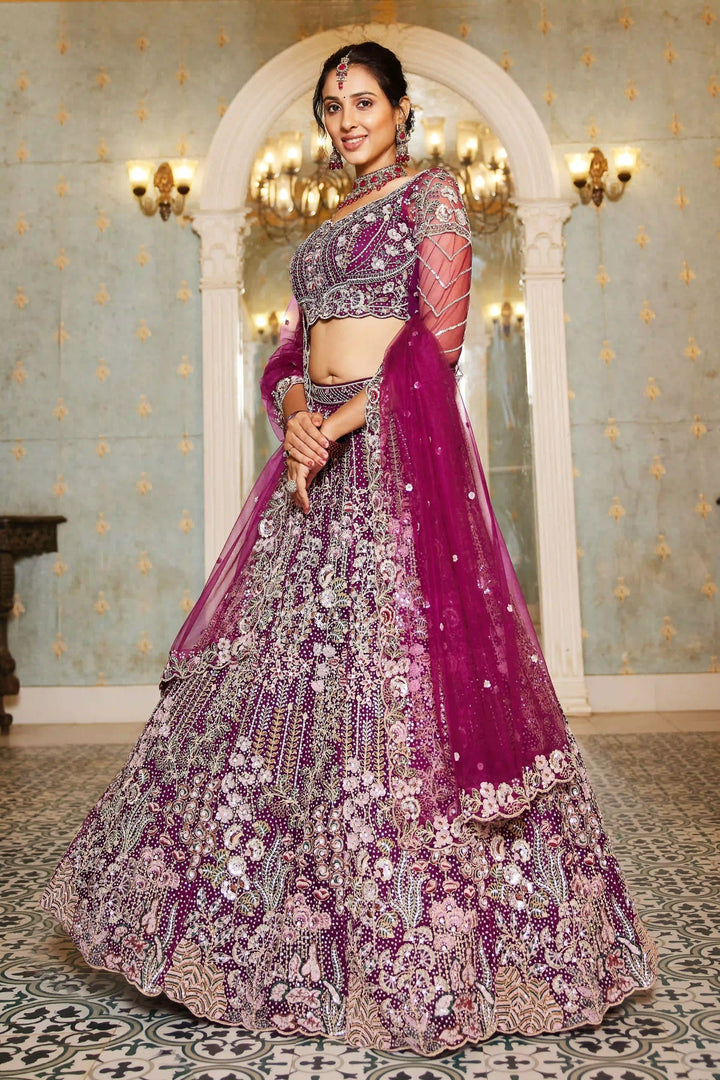 Exquisite Embroidered Lehenga | Net Fabric with Heavy Work Detailing