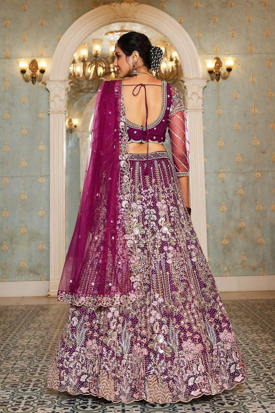 Exquisite Embroidered Lehenga | Net Fabric with Heavy Work Detailing