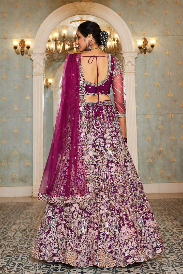 Exquisite Embroidered Lehenga | Net Fabric with Heavy Work Detailing