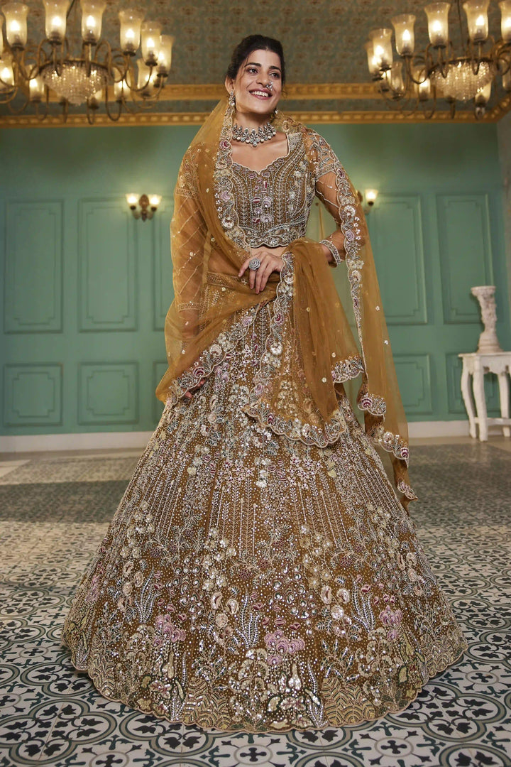 Exquisite Embroidered Lehenga | Net Fabric with Heavy Work Detailing