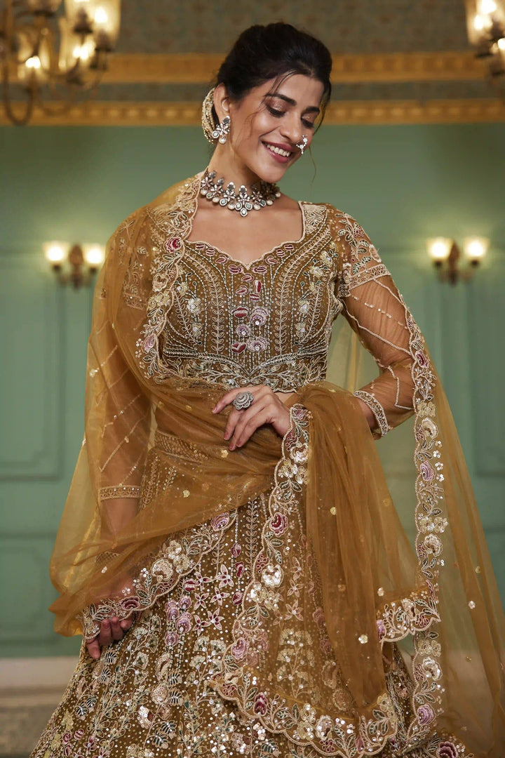 Exquisite Embroidered Lehenga | Net Fabric with Heavy Work Detailing