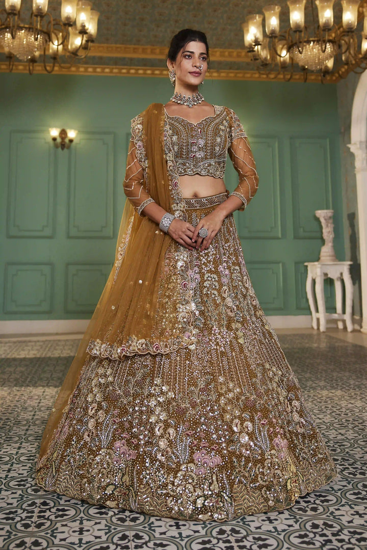 Exquisite Embroidered Lehenga | Net Fabric with Heavy Work Detailing