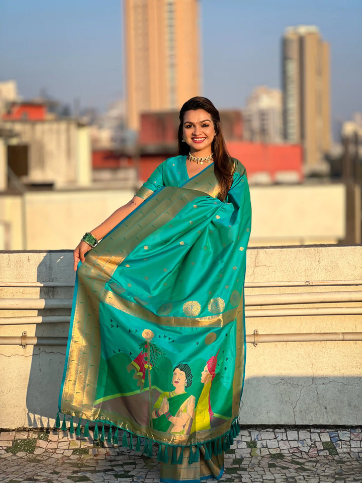 Royal Soft Silk Saree | Grand Weaving Figure Pallu & Elegant Blouse