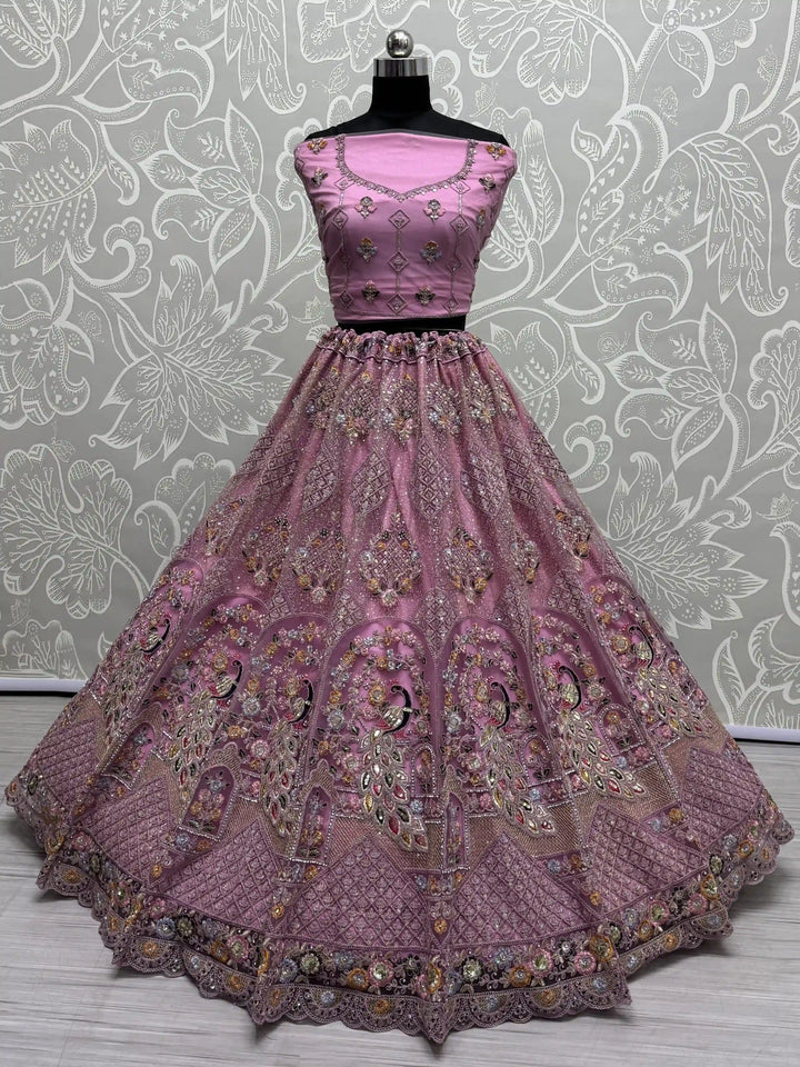 Designer Net Lehenga Choli | Dori & Zarkan Work Wedding & Festive Wear