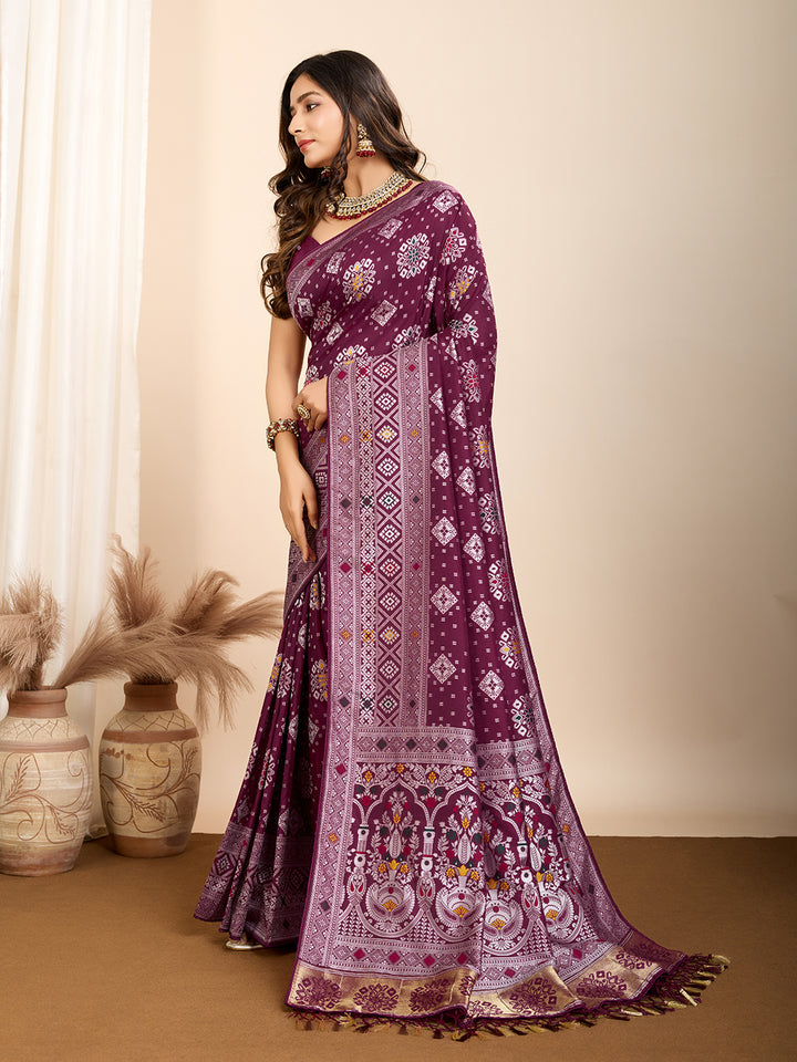 Soft Silk Designer Saree | Meenakari Weaving Wedding & Festive Wear