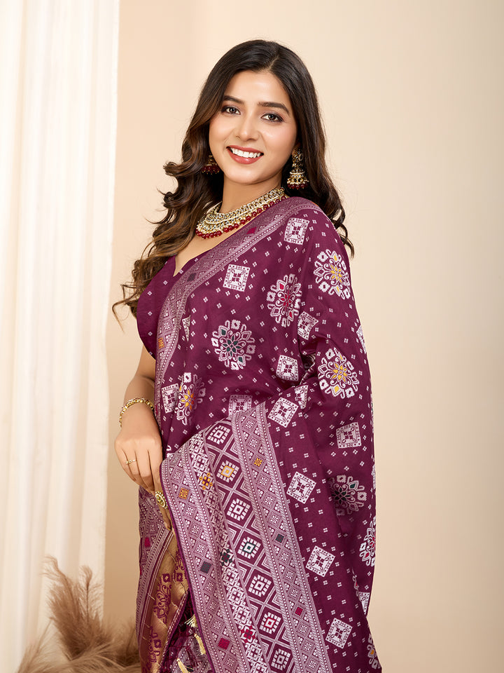 Soft Silk Designer Saree | Meenakari Weaving Wedding & Festive Wear