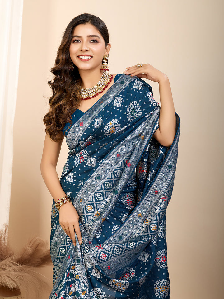 Soft Silk Designer Saree | Meenakari Weaving Wedding & Festive Wear