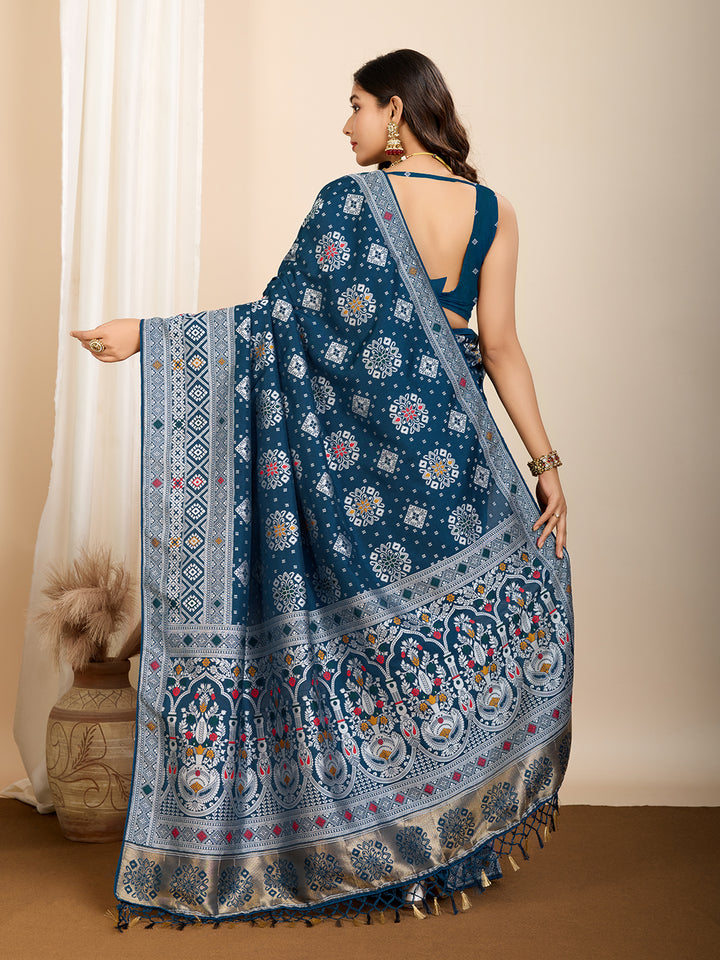 Soft Silk Designer Saree | Meenakari Weaving Wedding & Festive Wear