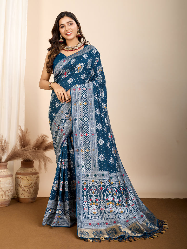 Soft Silk Designer Saree | Meenakari Weaving Wedding & Festive Wear