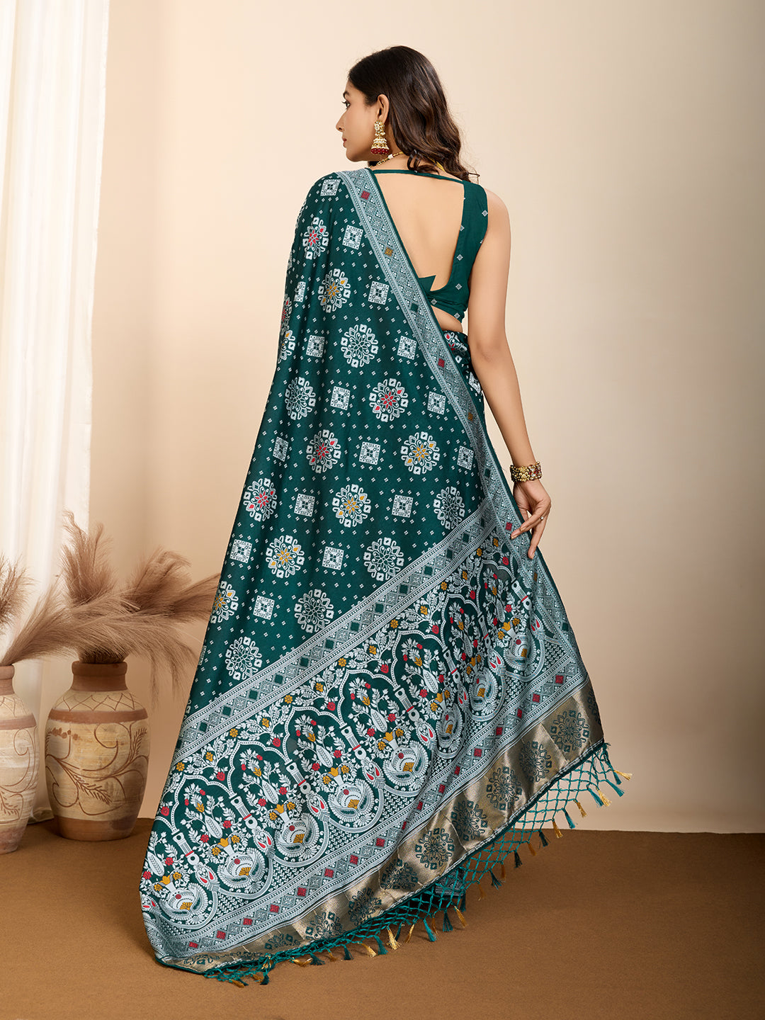Soft Silk Designer Saree | Meenakari Weaving Wedding & Festive Wear