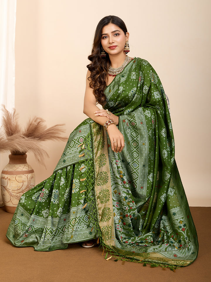 Soft Silk Designer Saree | Meenakari Weaving Wedding & Festive Wear