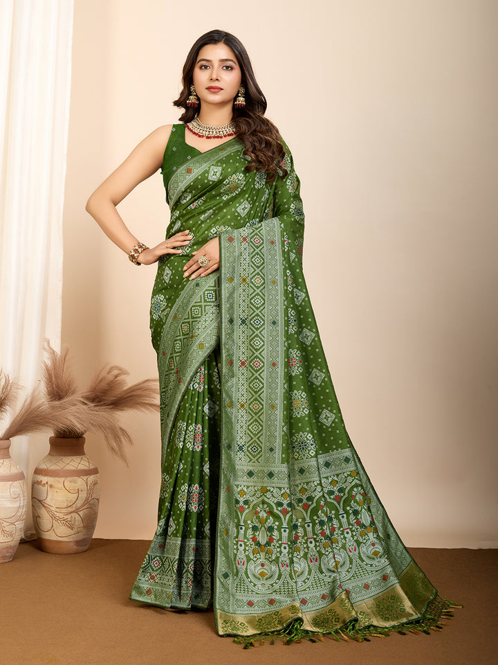 Soft Silk Designer Saree | Meenakari Weaving Wedding & Festive Wear