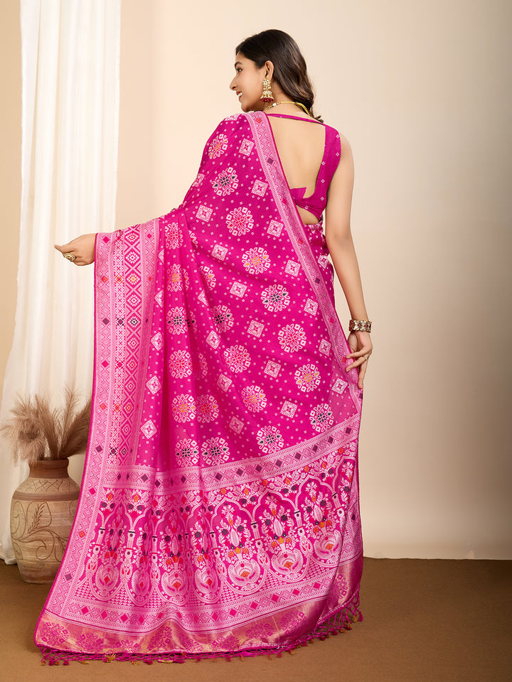 Soft Silk Designer Saree | Meenakari Weaving Wedding & Festive Wear