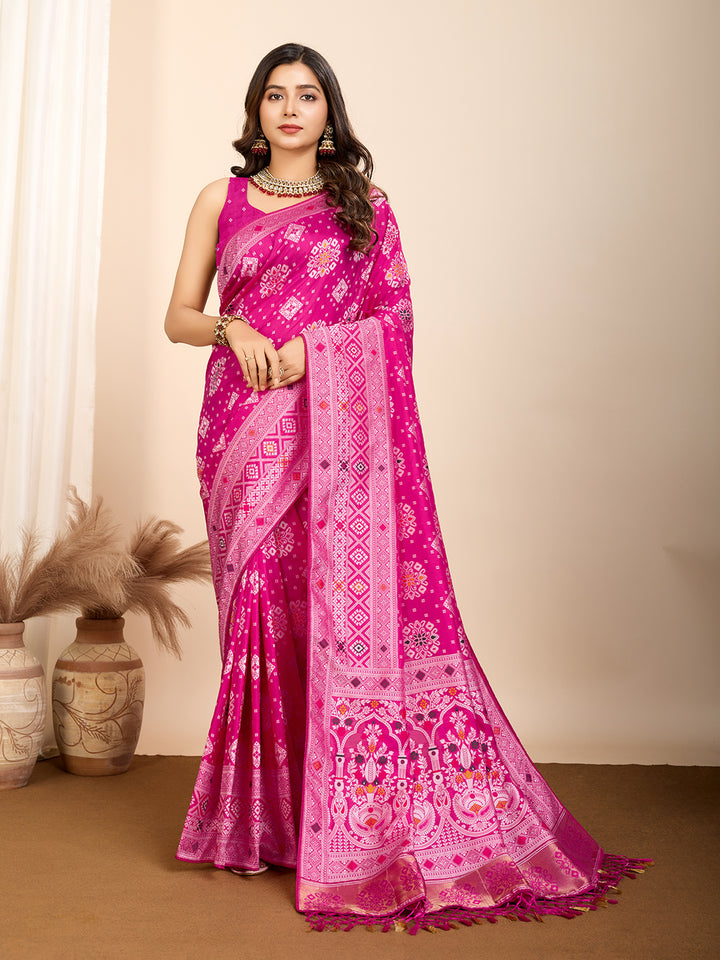 Soft Silk Designer Saree | Meenakari Weaving Wedding & Festive Wear