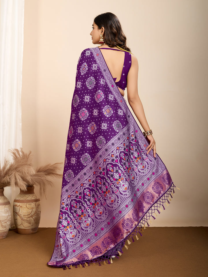 Soft Silk Designer Saree | Meenakari Weaving Wedding & Festive Wear
